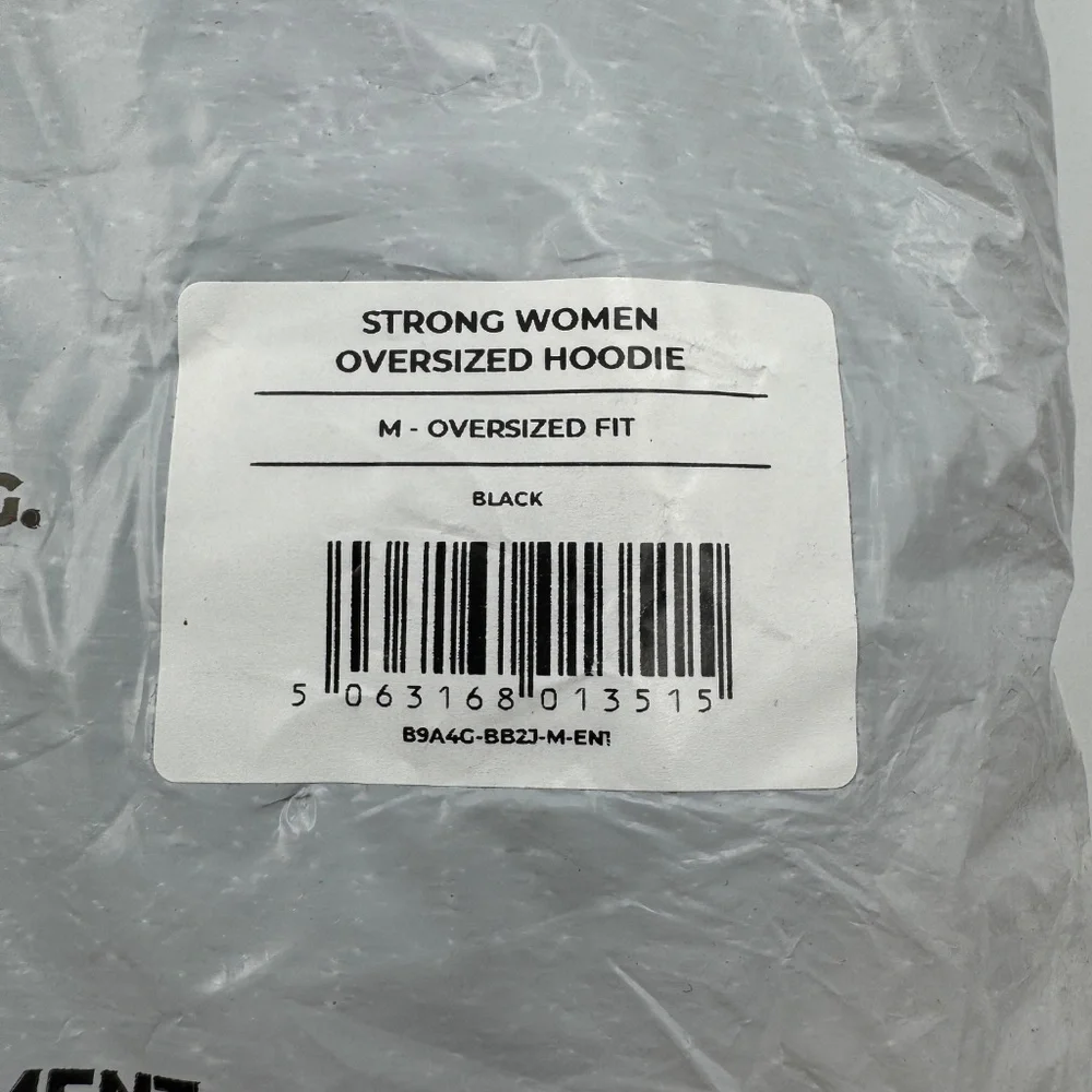 NEW Gymshark Strong Woman Oversized Hoodie Black - Picture 5 of 6